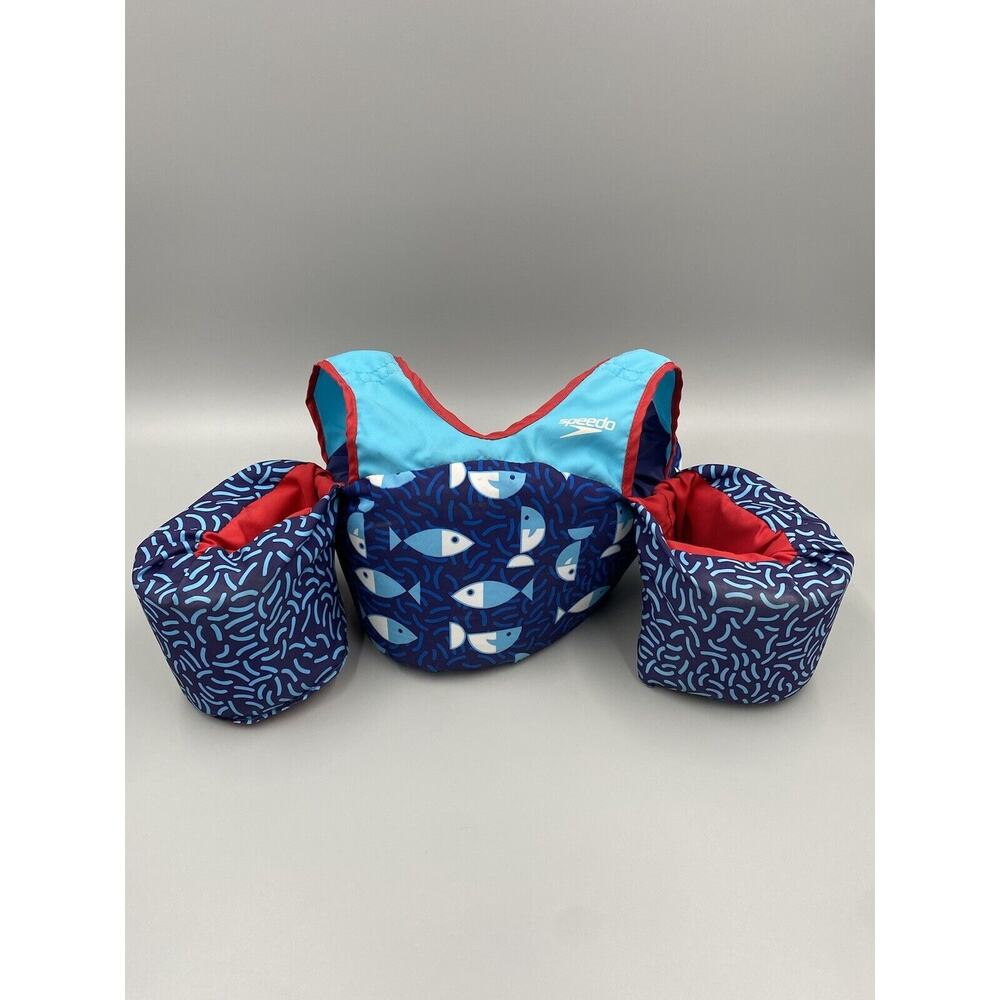 Speedo Kids Life Jacket With Blue Fish 30-50lbs Pounds